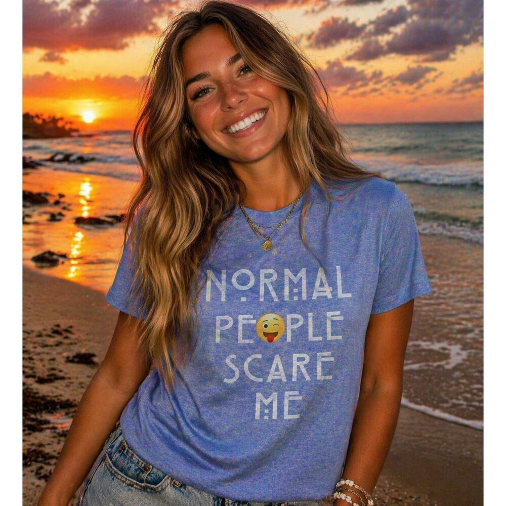 Normal People Scare Me Soft Touch T-SHIRT Emo Introvert Rude Punk Rock Small New